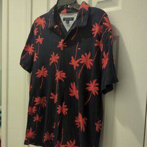 Tommy Hilfiger orange and navy palm tree polo